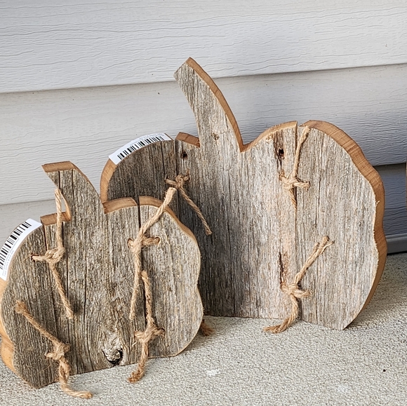 Barnwood pumpkins set Halloween Fall Decor - Picture 7 of 7